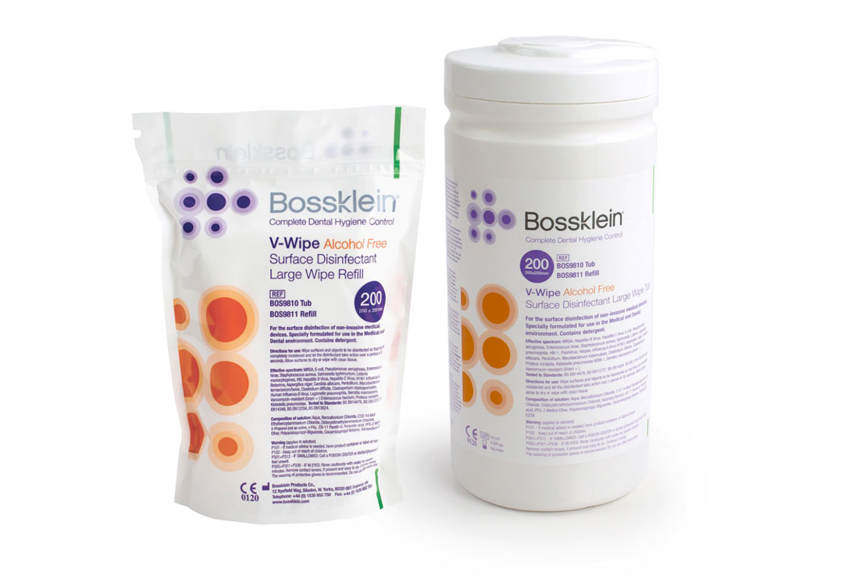 Bossklein Alcohol Free Surface Disinfection Large Wipes